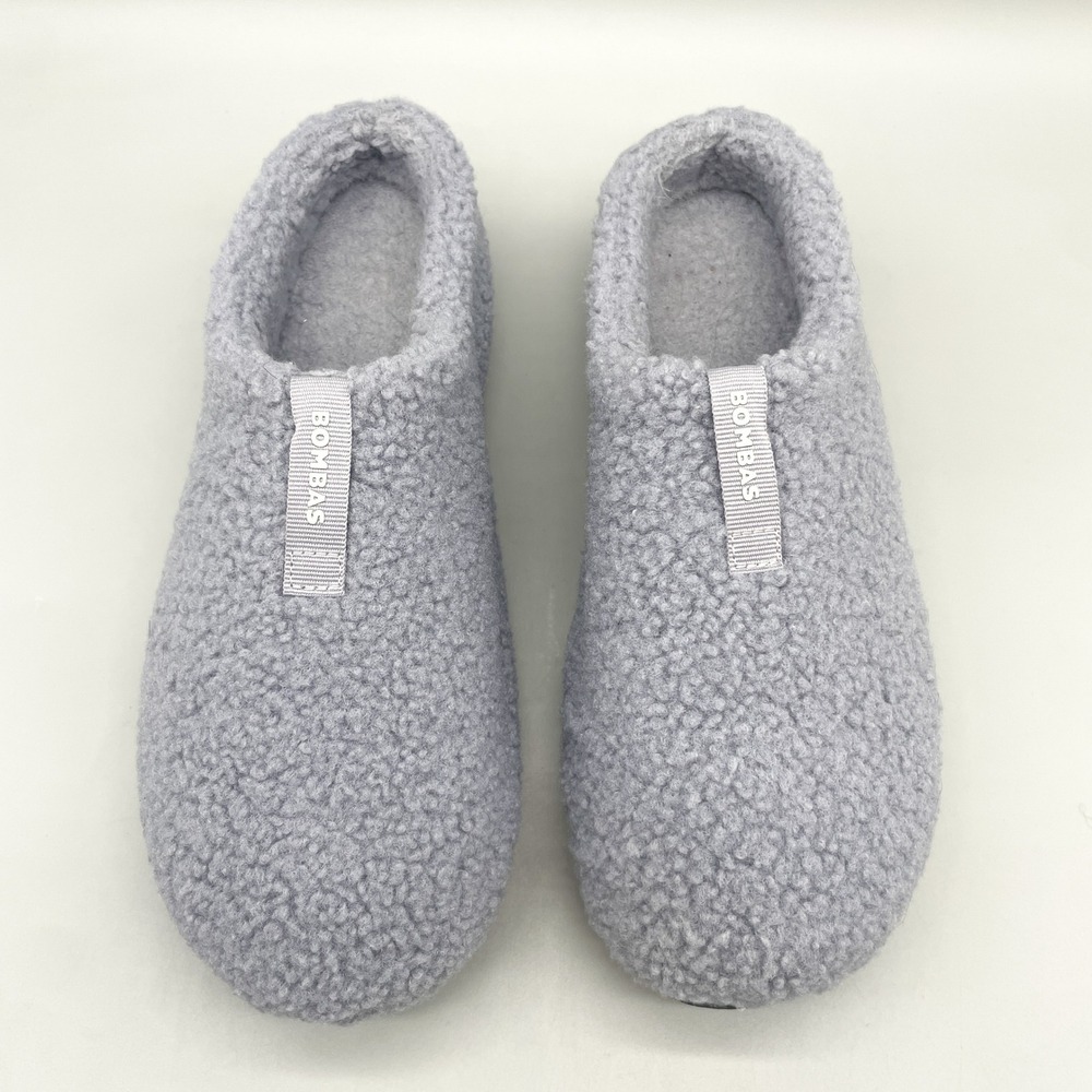 Bombas Womens 10 Sunday Slippers Lavender Grey Sherpa Fleece Cozy House Shoes
